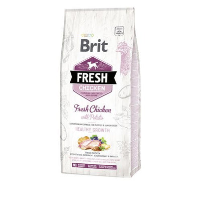 Brit Fresh Brit Fresh Dog - Chiot et jeune chien - Poulet - Croissance saine 12kg - MyStetho Veterinary