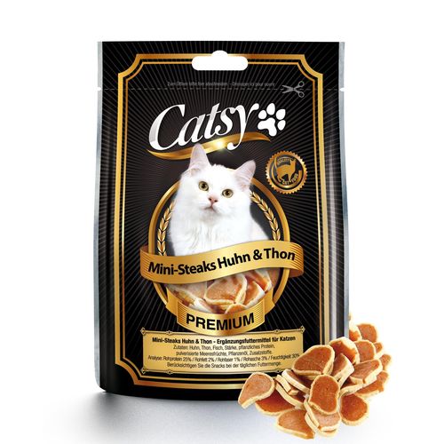 Catsy snack pour chats Mini-Steaks Poulet & Thon - MyStetho Veterinary