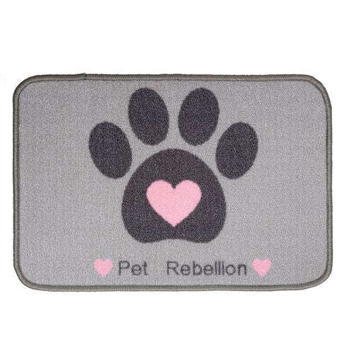 Food Mat Heart Grey 40 X 60cm - MyStetho Veterinary