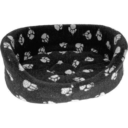 Sherpa Fleece corbeille ovale noir / pattes gris 61 cm - MyStetho Veterinary