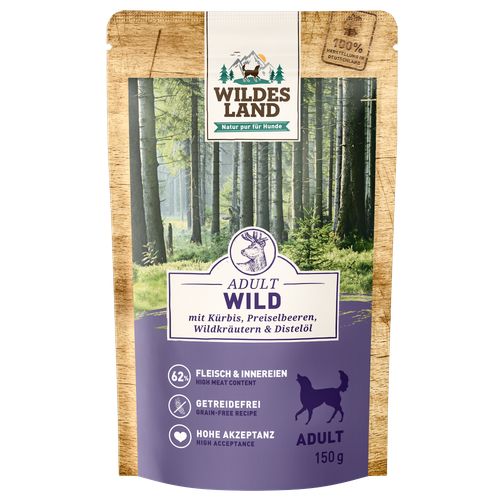 Wildes Land Canine Adult gibier avec potiron 150g - MyStetho Veterinary