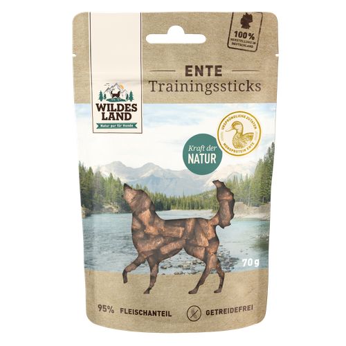 Wildes Land Canine canard bâtonnets 70g - MyStetho Veterinary