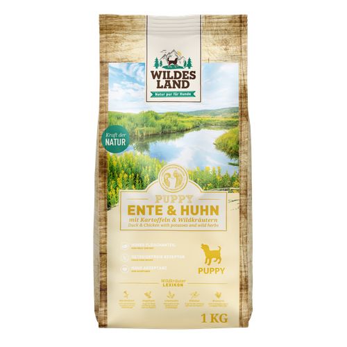 Wildes Land Puppy canard et poulet avec pomme de terre 1kg - MyStetho Veterinary