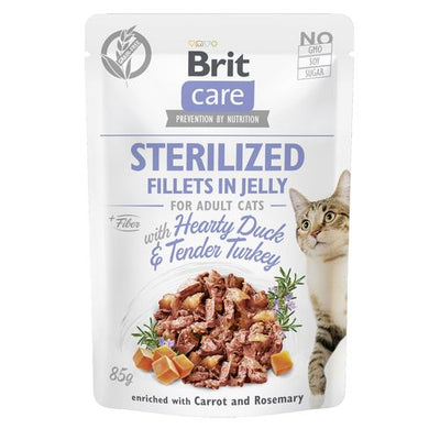 Brit Care Cat Brit Care Cat - Filets en gelée - Canard & Dinde - Chat stérilisé 85g - MyStetho Veterinary