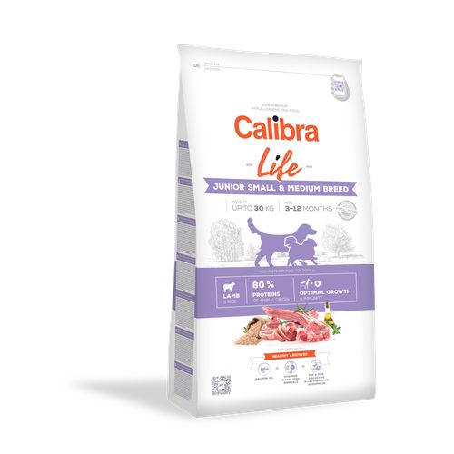Calibra Superpremium Life Junior Small & Medium Breed Agneau & Riz 12kg - MyStetho Veterinary