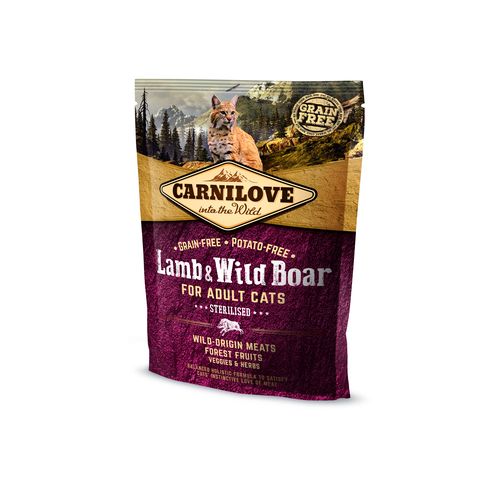 Carnilove Cat Adulte - Agneau & Sanglier / Stérilisé 400g - MyStetho Veterinary