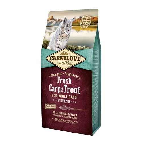 Carnilove Cat Adulte Fresh - Carpe & Truite / Stérilisé 6kg - MyStetho Veterinary