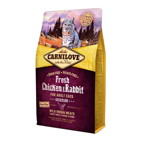 Carnilove Cat Adulte Fresh - Poulet & Lapin / Gourmand 2kg - MyStetho Veterinary