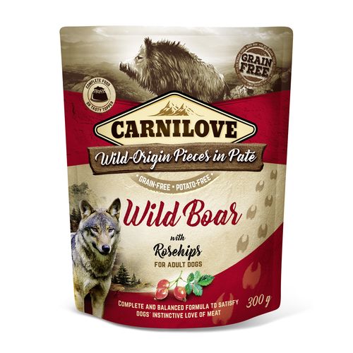 Carnilove Dog Adulte Pouch Paté - Sanglier aux églantiers 300g - MyStetho Veterinary