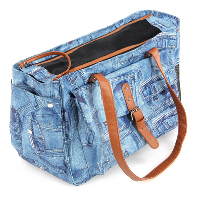 Hund- & Katzen-Tragtasche Jeans blau 42x19x28cm blau, swisspet - MyStetho Veterinary