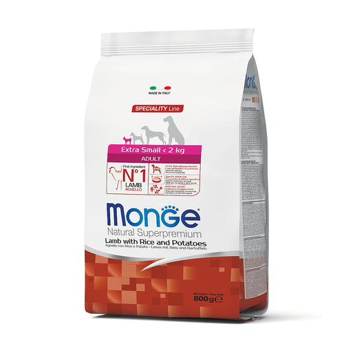 Monge Dog Adult Extra Small agneau, riz & catafalque - MyStetho Veterinary