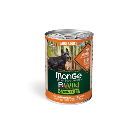 Monge BWild GF Wet Mini Adult Duck 400g - MyStetho Veterinary