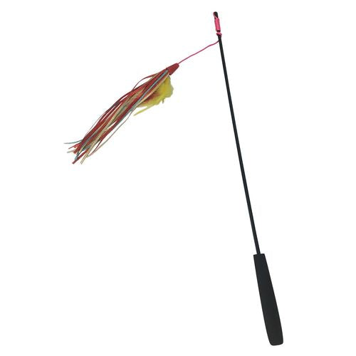 Swisspet Canne à pêche Colo avec plumes & rubans en étoffe, L: 135cm - MyStetho Veterinary