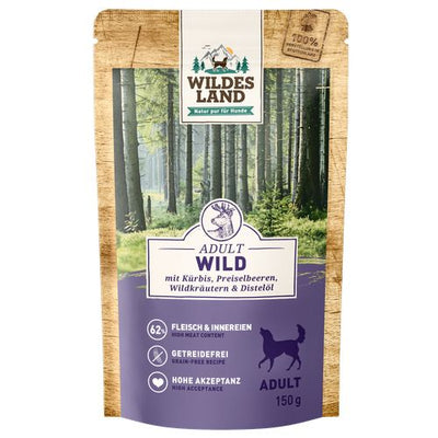 Wildes Land Canine Adult gibier avec potiron 150g - MyStetho Veterinary