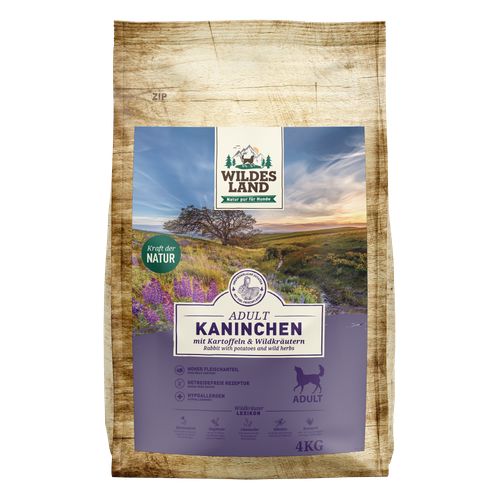 Wildes Land Canine Adult lapin avec pomme de terre 4kg - MyStetho Veterinary