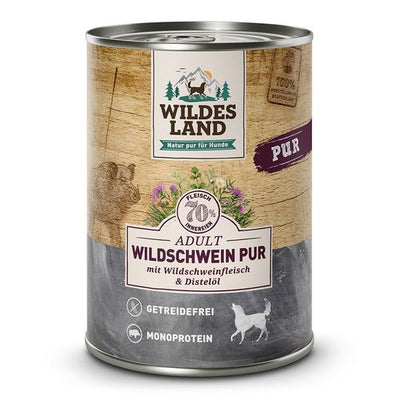 Wildes Land Canine Adult PUR sanglier aved de l'huile de carthame 400g - MyStetho Veterinary