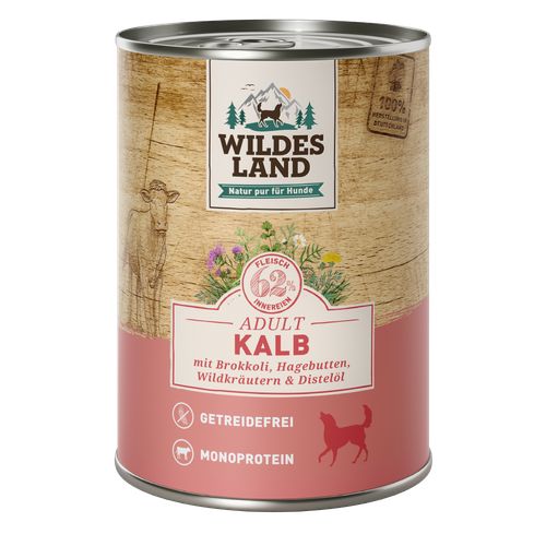 Wildes Land Canine Adult veau avec Brokokoli & carotten 400g - MyStetho Veterinary