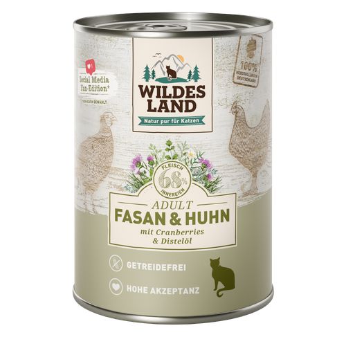 Wildes Land Feline Adult faisan et poulet avec cannberges 400g - MyStetho Veterinary